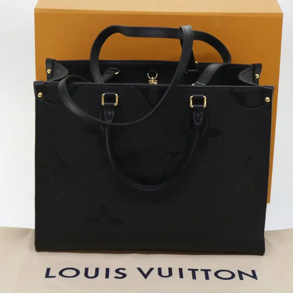 LOUIS VUITTON Monogram Empreinte On The Go MM Bag Black M45595
